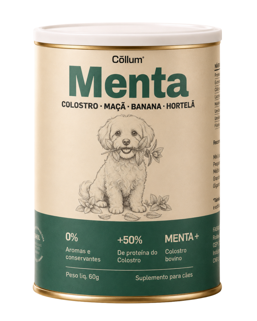 Lata Menta Cōllum 60g — Colostro · Maçã · Banana · Hortelã