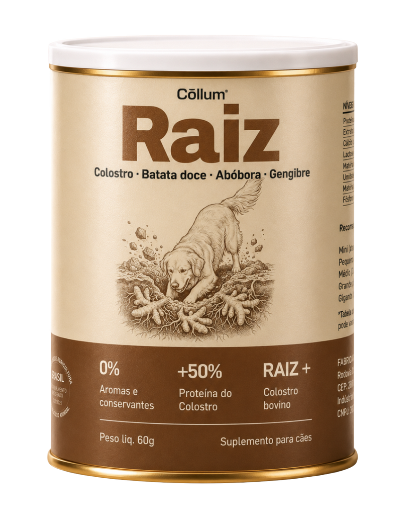 Lata Raiz Cōllum 60g — Colostro · Batata-doce · Abóbora · Gengibre