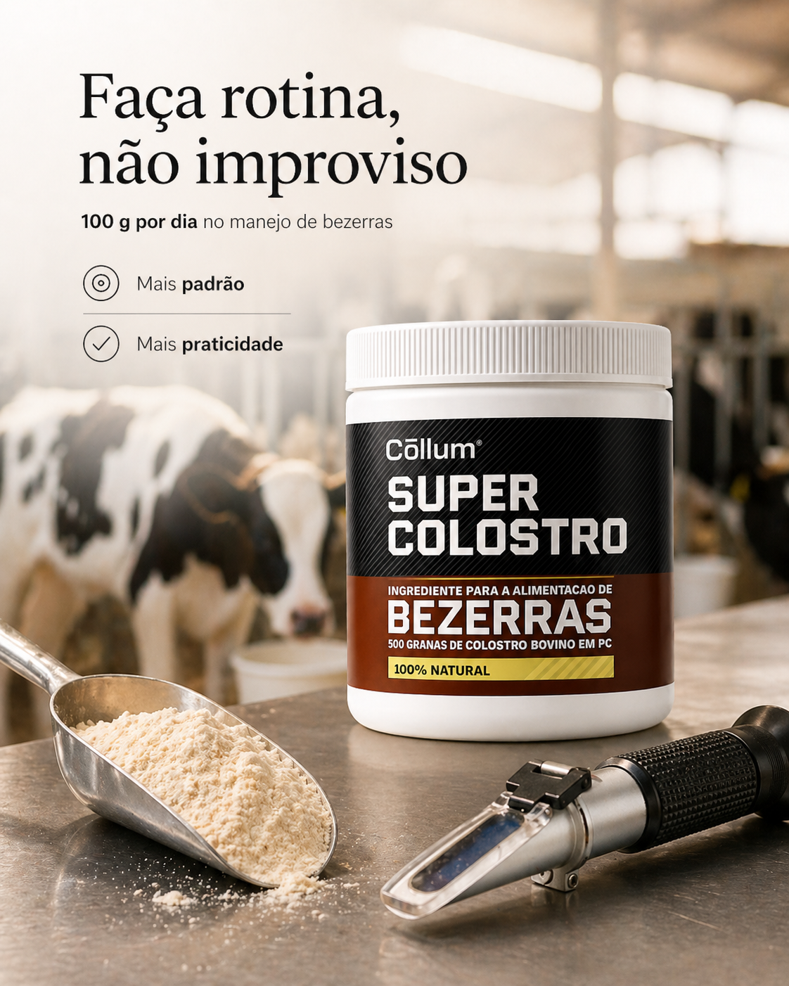 Colostro Bovino para Bezerros Collum 40% IgG – Suplemento em Pó