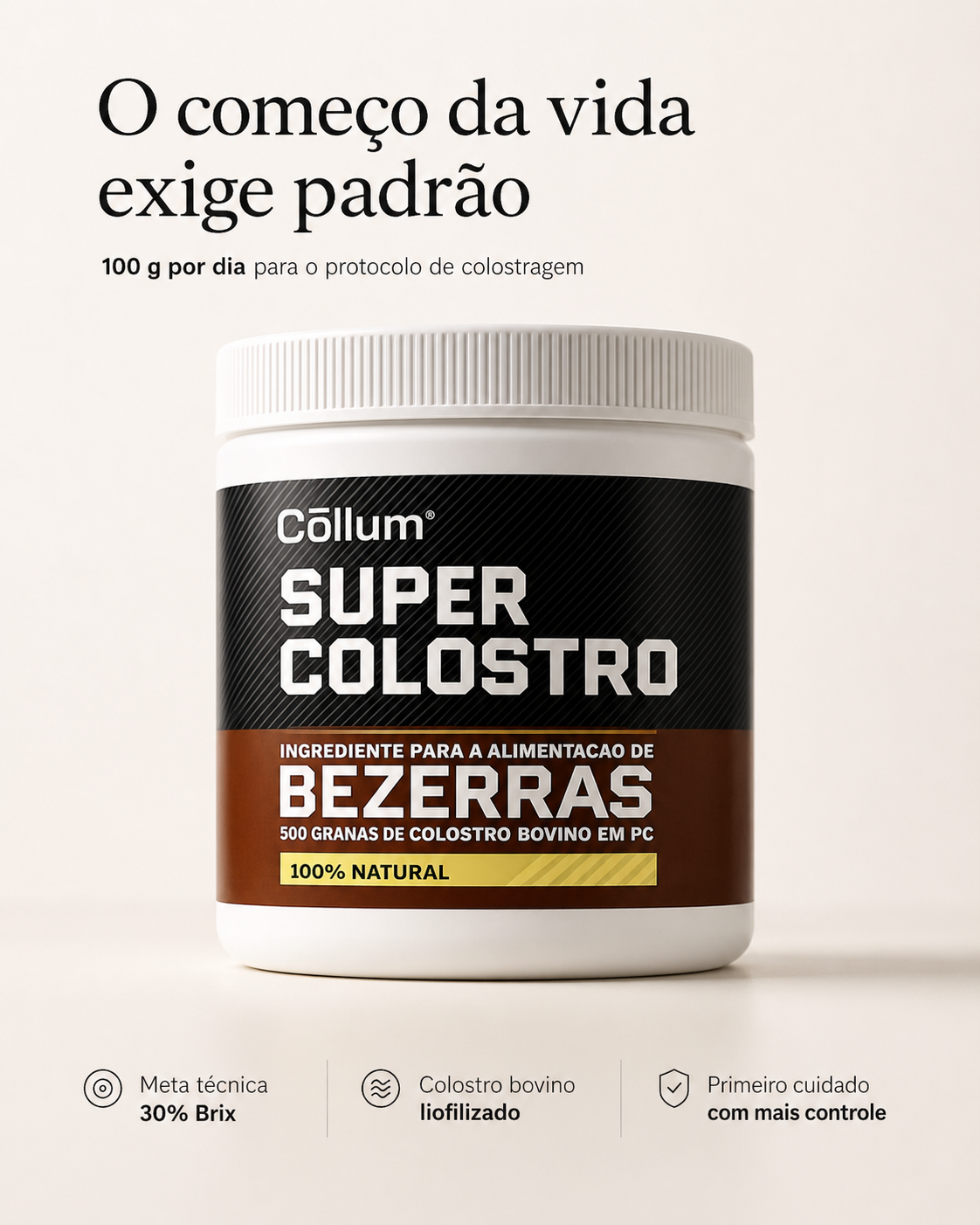 Colostro Bovino para Bezerros Collum 40% IgG – Suplemento em Pó