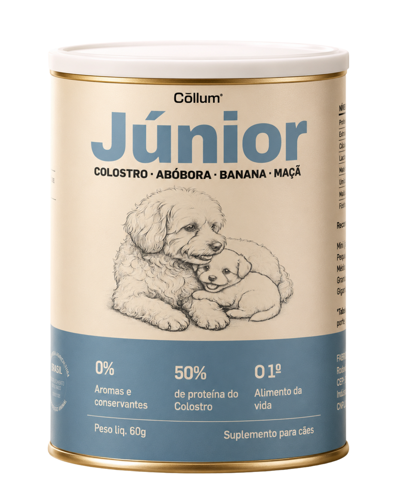 Lata Júnior Cōllum 60g — Colostro · Abóbora · Banana · Maçã