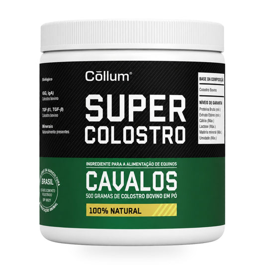 Cōllum Super Colostro para Cavalos — pote 500 g de colostro bovino em pó